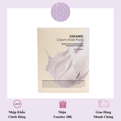 Ceranee Cream Mask Pack - Mặt Nạ Dừa Tươi Phục Hồi Dưỡng Ẩm Sáng Da Hàn Quốc