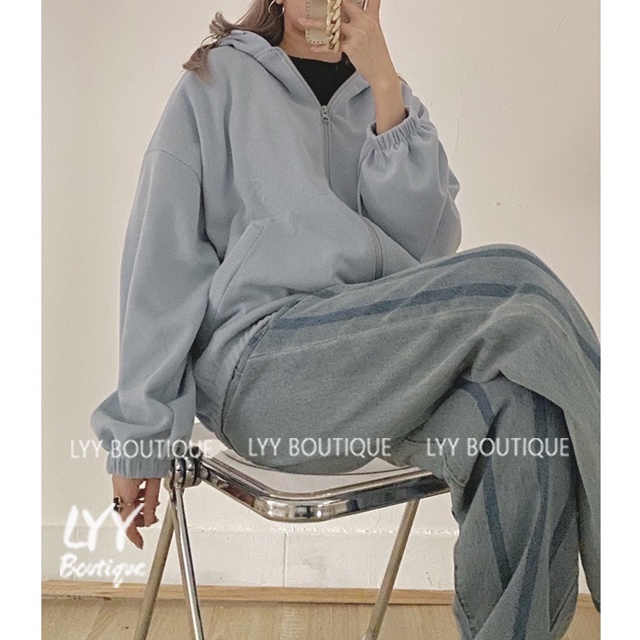 Áo khoác nữ hoodie chất nỉ tăm Quảng Châu có mũ tay phồng dáng rộng oversize LYY BOUTIQUE | BigBuy360 - bigbuy360.vn