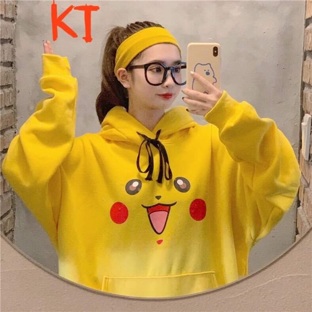 Áo hoodie nỉ mũ túi bụng mặt cảm xúc hoạt hình dễ thương
