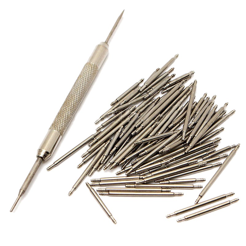 108pcs 8-25mm Stainless Steel Watch Band Strap Spring Bar Link Pins Remover New Silver