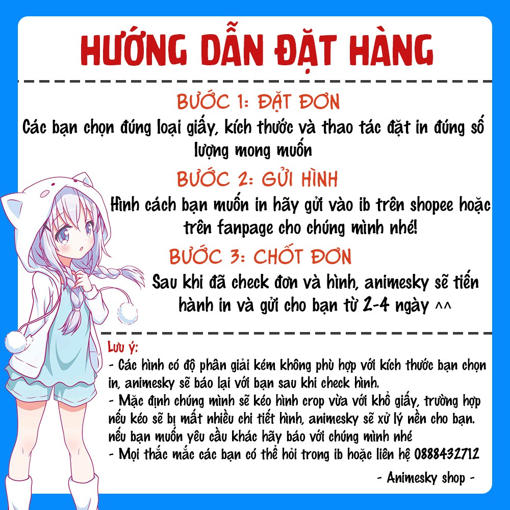 Poster A4 đặt in theo yêu cầu - In poster Anime