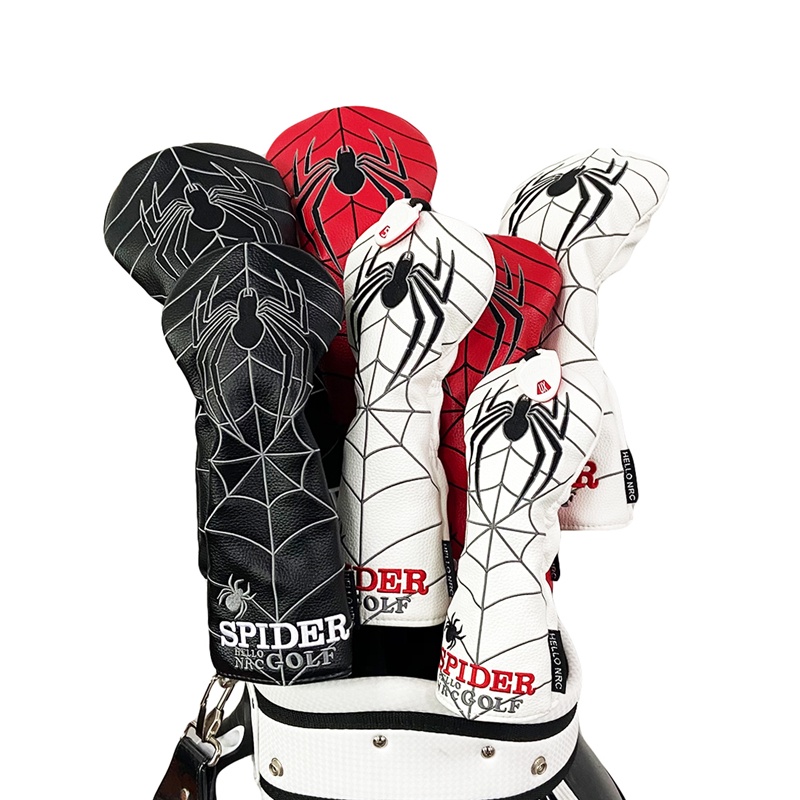 Mới Golf Head Cover Spider Golf Wood Cover cho Driver Fairways Hybrid Head Chống Thấm Nước PU Golf Đ