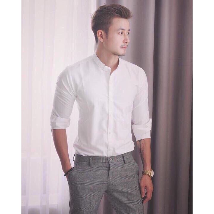 Áo sơ mi dài tay nam cổ trụ LADOS - 740, cổ lãnh tụ, chất lụa đẹp | BigBuy360 - bigbuy360.vn