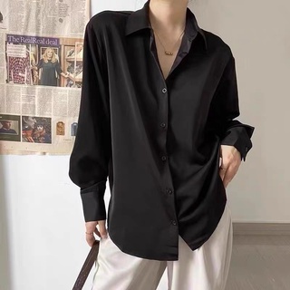 Áo sơ mi lụa trơn dáng váy cao cấp