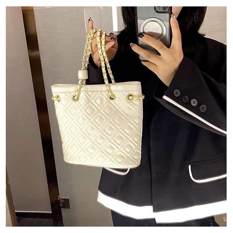 Ba Lô JASMIN NOIR Da PU Mềm Mại Họa Tiết Sọc Caro Phối Dây Đeo Sợi Xích Thời Trang Cho Nữ