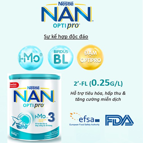 Sữa  Nestlé NAN HMO Optipro số 3 900g