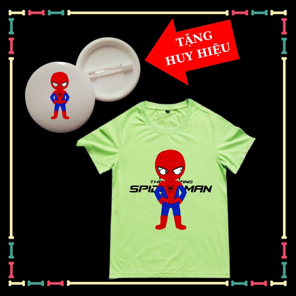 Áo thun bé trai siêu nhân nhện Spiderman siêu ngầu cho trẻ em Tặng Huy Hiệu Spiderman