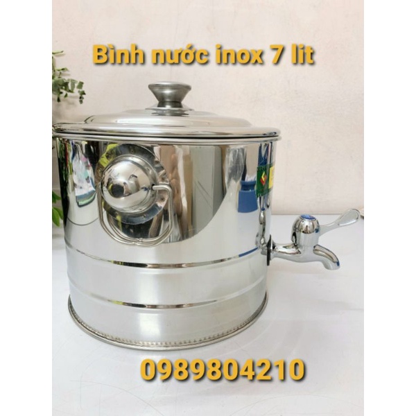 (Có Video SP)Bình đựng nước inox 7 lít có vòi SUS 304 ,Bình nước inox 7 l,Bình nước inox có vòi inox 304, CHÍNH HÃNGVN