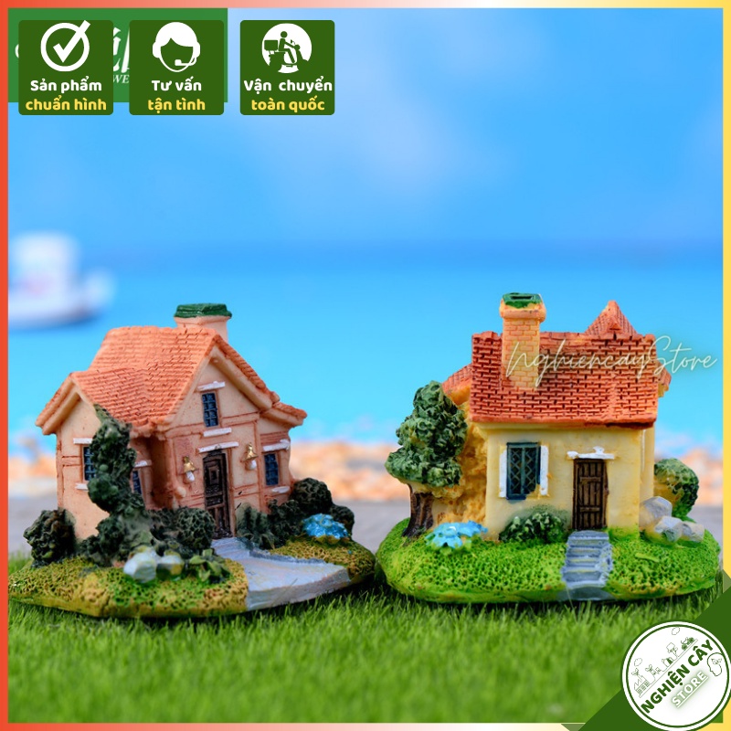 Phụ kiện Biệt thự nhỏ trang trí tiểu cảnh, cây cảnh, sen đá