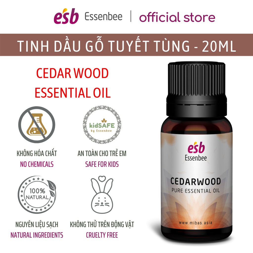 Tinh dầu gỗ Tuyết Tùng - Essenbee (20ml)