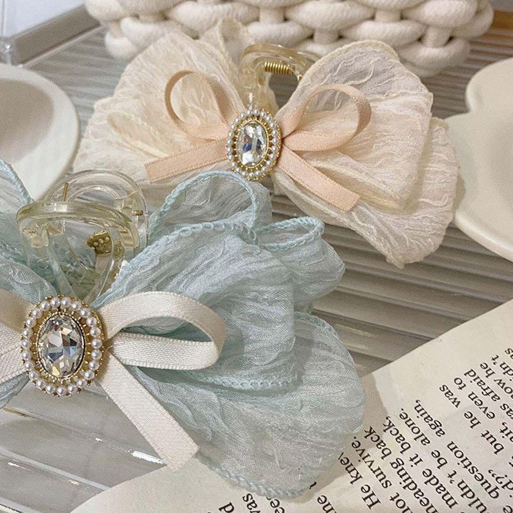 Kẹp Tóc Nơ Lưới Bằng Acrylic Thời Trang Hàn Quốc Cho Nữ