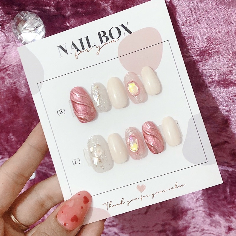Nailbox móng up style hàn tráng gương hồng