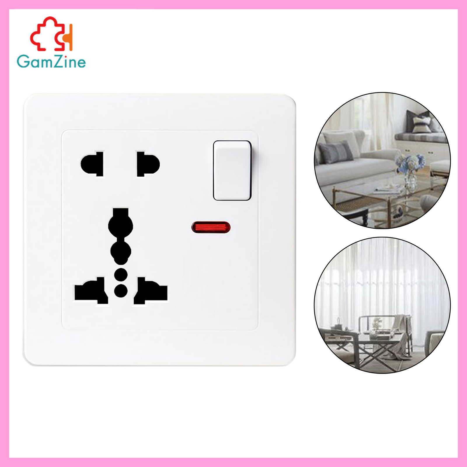 GamZine USB Outlet Wall Socket Plate Panel AC Power Wall Adapter for Home