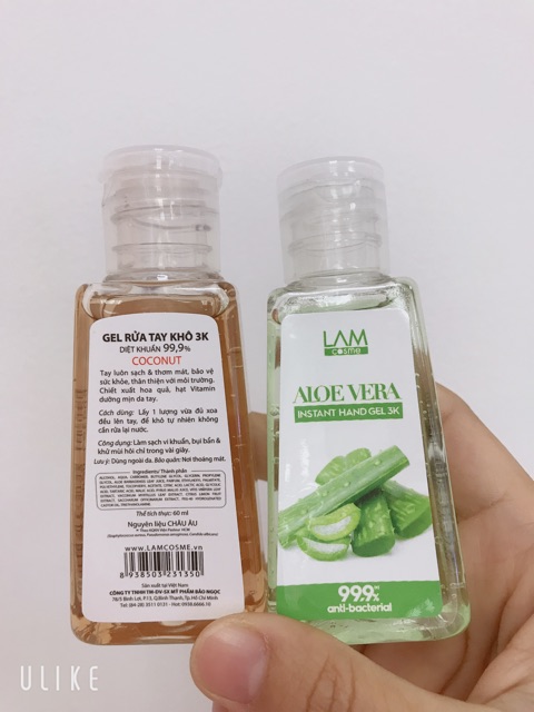 Gel rửa tay khô Lamcosme 60ml