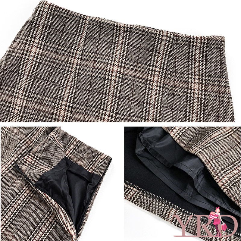 Chân váy lưng cao họa tiết ca rô thời trang cho nữ | BigBuy360 - bigbuy360.vn