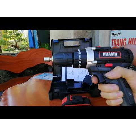 .Máy Khoan Pin Hitachi 36V 3 chức năng, 2 pin- Khoan tường, Bắt Vít Tặng bộ phụ kiện 24 chi tiết.