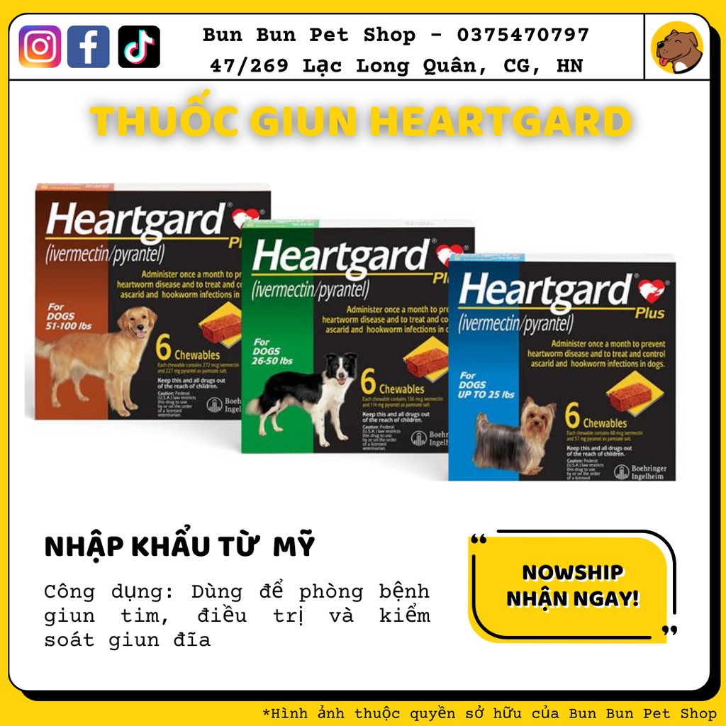 heart-gard sản phẩm loại bo giun cho cún