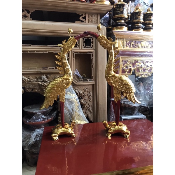 Hạc thờ 81/61.gỗ mít, Sơn son thếp vàng