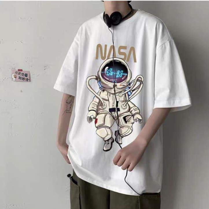 Áo Thun Nam Nữ Unisex Tay Lỡ Form Rộng NASA Đẹp Giá Rẻ Cổ Tròn Màu Đen / Áo Phông Nam Nữ Unisex ATS7 xịn