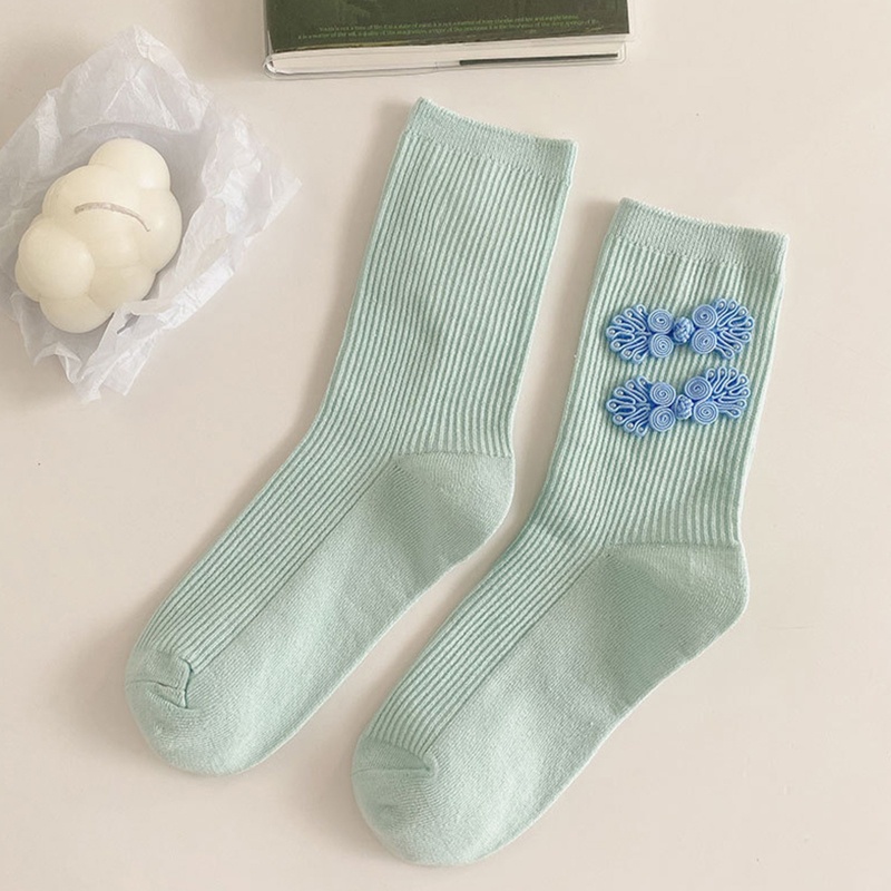 XIXI Tất Cotton Phối Nút Thời Trang Dành Cho Nữ