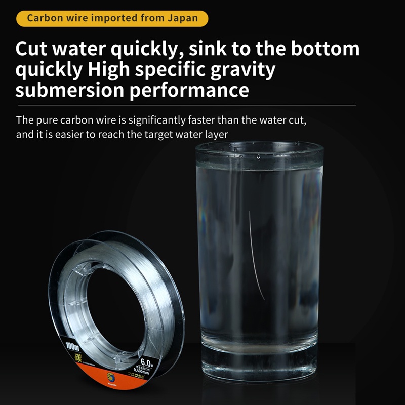 Bingolife Cuộn Dây Câu Cá Bằng Sợi Carbon Fluorocarbon Cao Cấp 100m