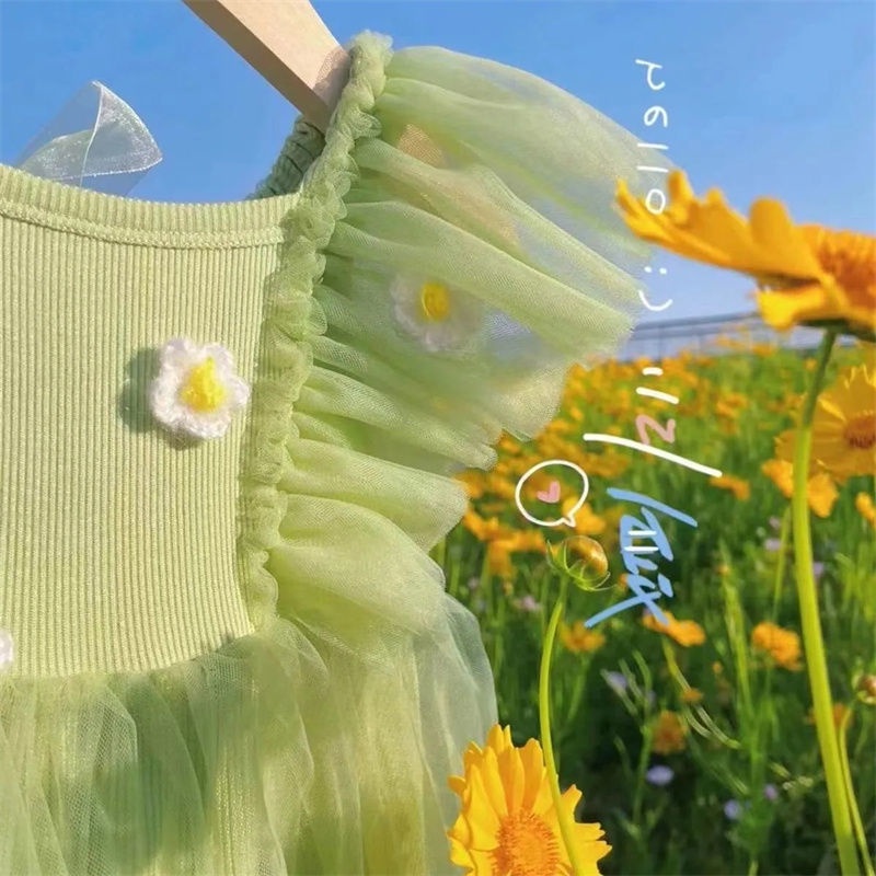 Đầm Công Chúa Họa Tiết Hoa Xinh Xắn Cho Bé Gái