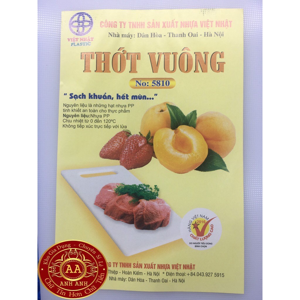 HÀNG CAO CẤP  Thớt Nhựa Vuông (Chặt Được) Việt Nhật