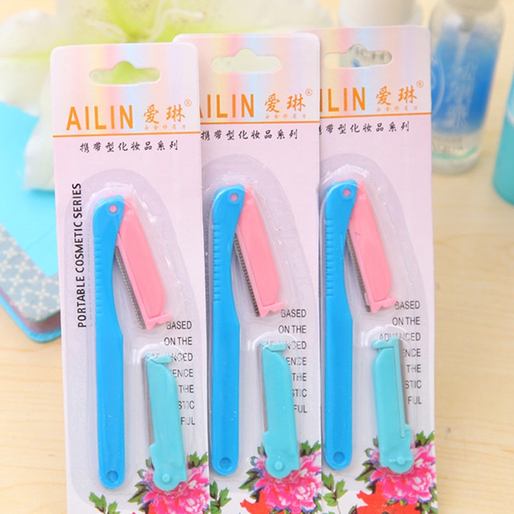 Bộ Dao Cạo, Tỉa Lông Mày, Chân Mày, Tóc Mái 2 Lưỡi Ailin - Giá Sỉ