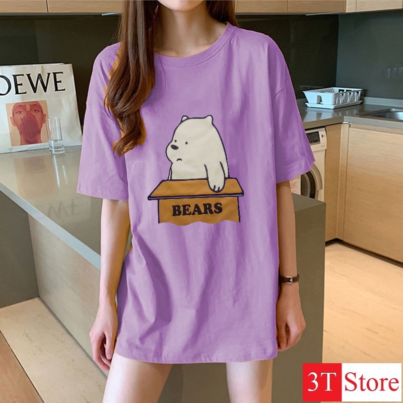 [Video + Ảnh Thật] Áo Thun Tay Lỡ Freesize Unisex Hot Trend Bear Cute | BigBuy360 - bigbuy360.vn