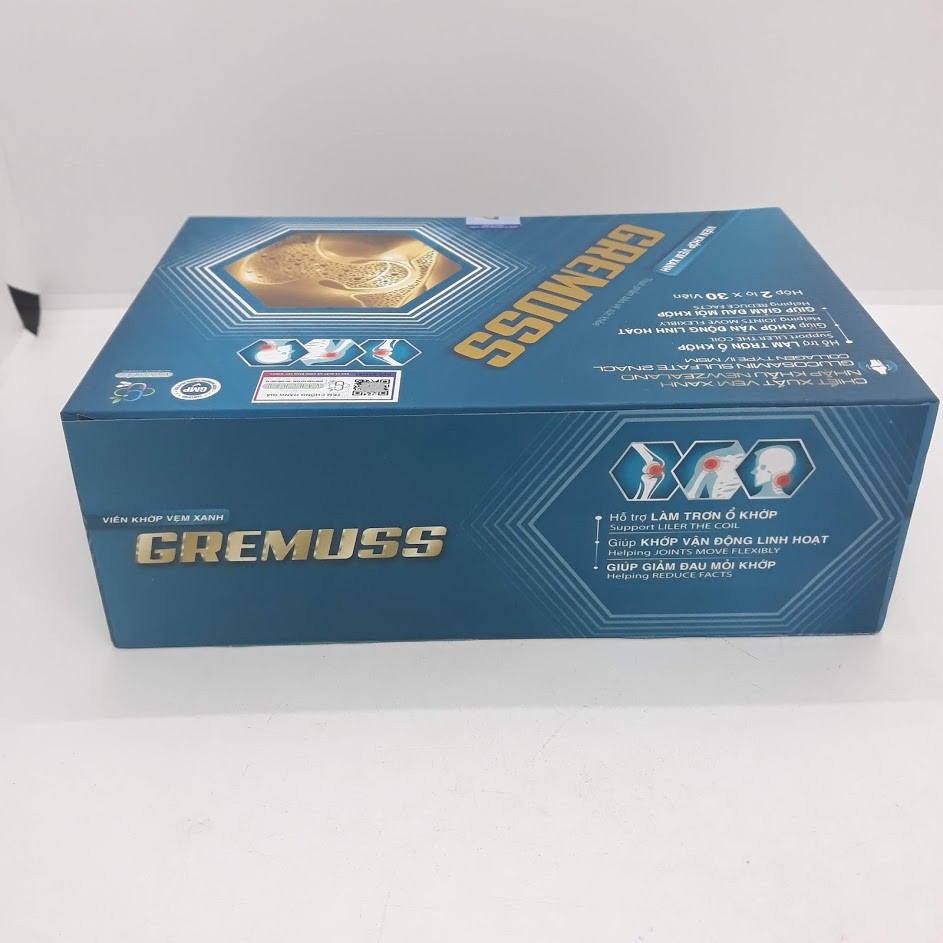 Viên khớp vẹm xanh GREMUSS [CHÍNH HÃNG] hộp 2 lọ x 30 viên