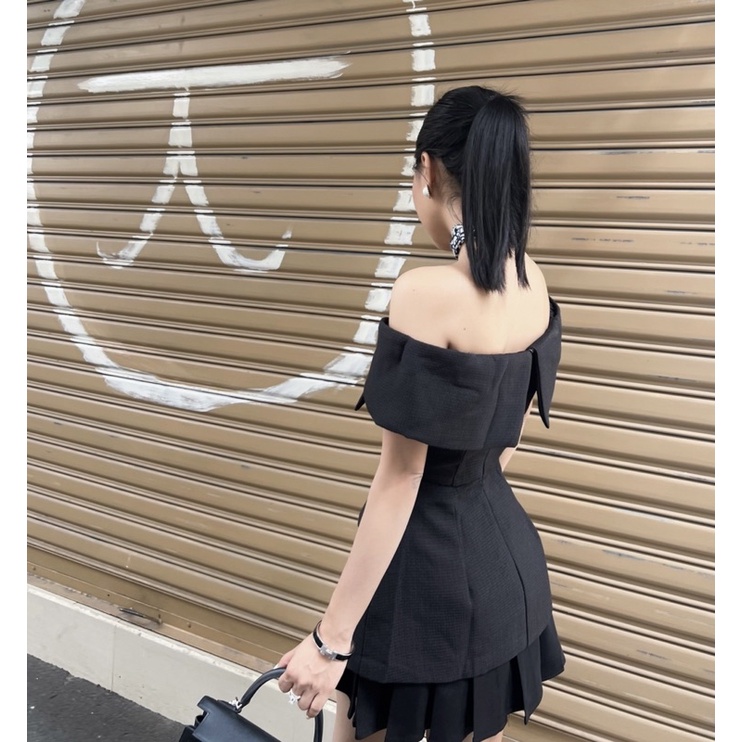 Lucie Top - Áo cổ đắp chéo bệch vai siêu sang chảnh, chất liệu cao cấp