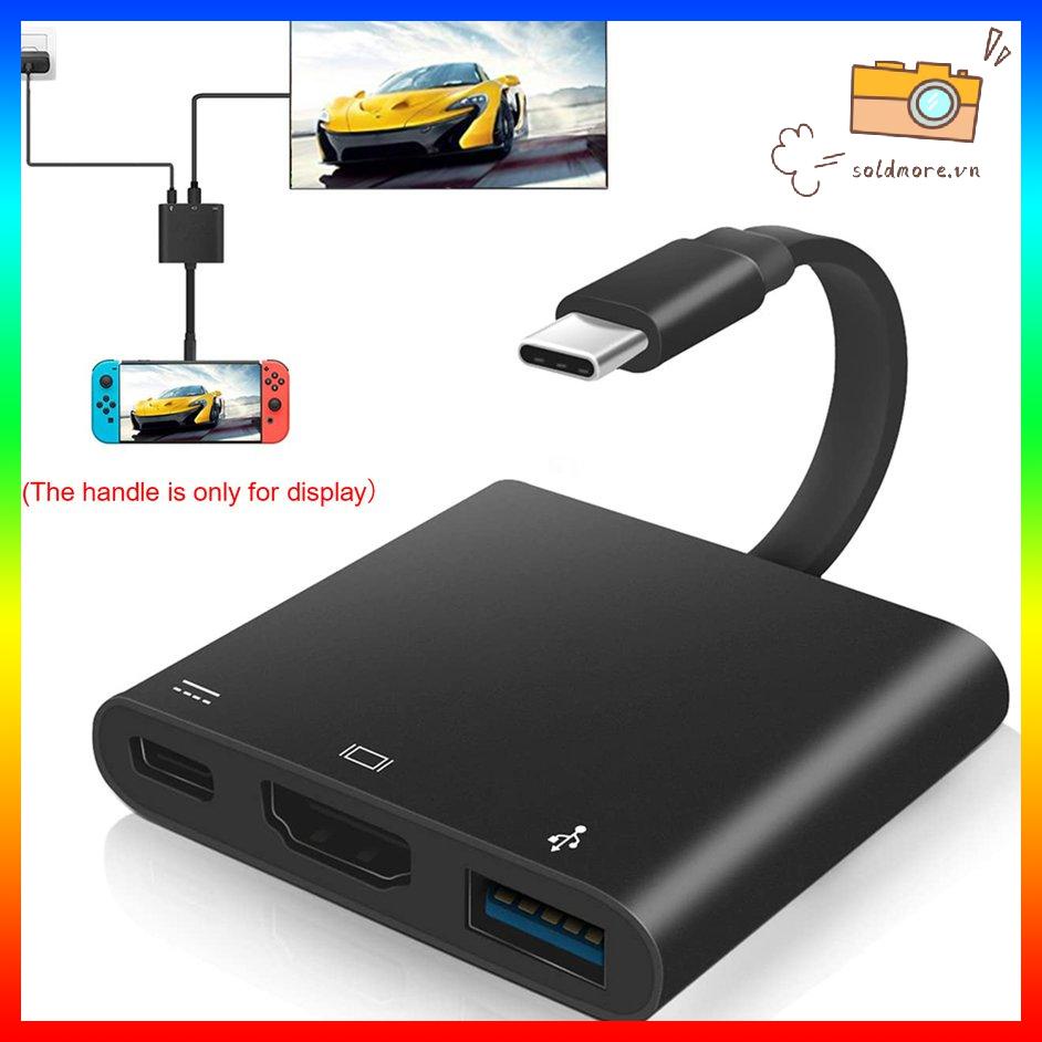 Dây Cáp Phẳng Chuyển Đổi Cổng Type C Sang Hdmi Usb 3.0 Pd 3 Trong 1 Đa Năng | BigBuy360 - bigbuy360.vn