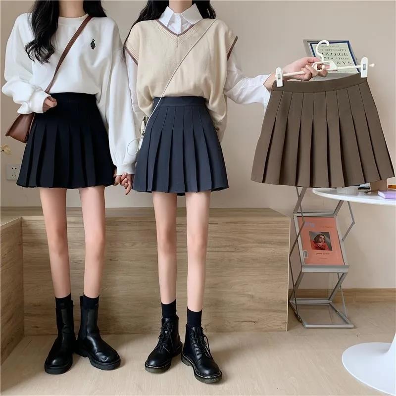 Chân váy chữ A NZN xếp ly lưng cao thời trang cho nữ