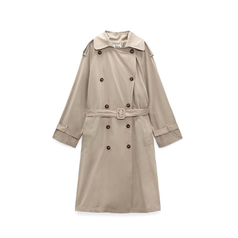 ÁO KHOÁC TRENCH COAT DÁNG DÀI NỮ KÈM THẮT LƯNG MÀU BE - 4369/245 4369/240