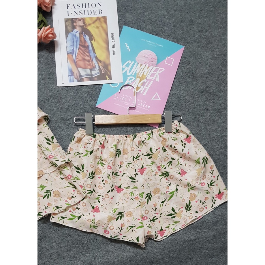 Đồ Bộ Nữ 2 dây , Đồ Lụa Mặc Nhà 3 Tầng , Set Bộ Sọc Chất Cao Cấp Họa Tiết Hoa Nhí Mềm Mịn, Xinh Xắn. | BigBuy360 - bigbuy360.vn