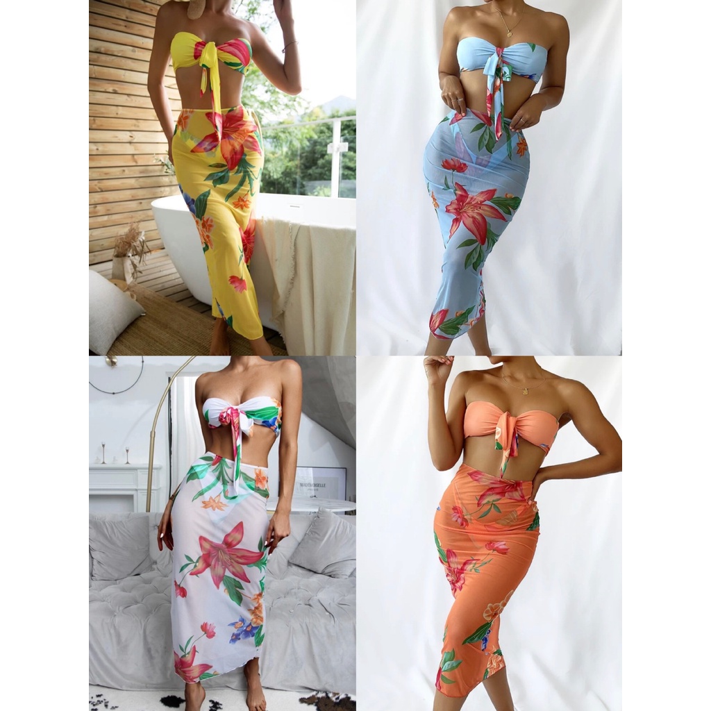 Bộ bikini Kèm Áo Khoác Lưới Thời Trang Cho Nữ