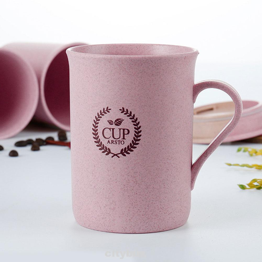 320ml Cup Coffee Tea Wheat Straw Lid Drinking Home Office Mug Travel Reusable Eco-friendly