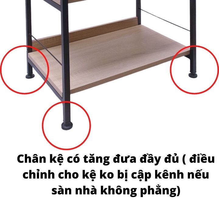 Kệ lò vi sóng 4 tầng Arego - Gỗ MDF chất lượng - Khung sắt sơn tĩnh điện