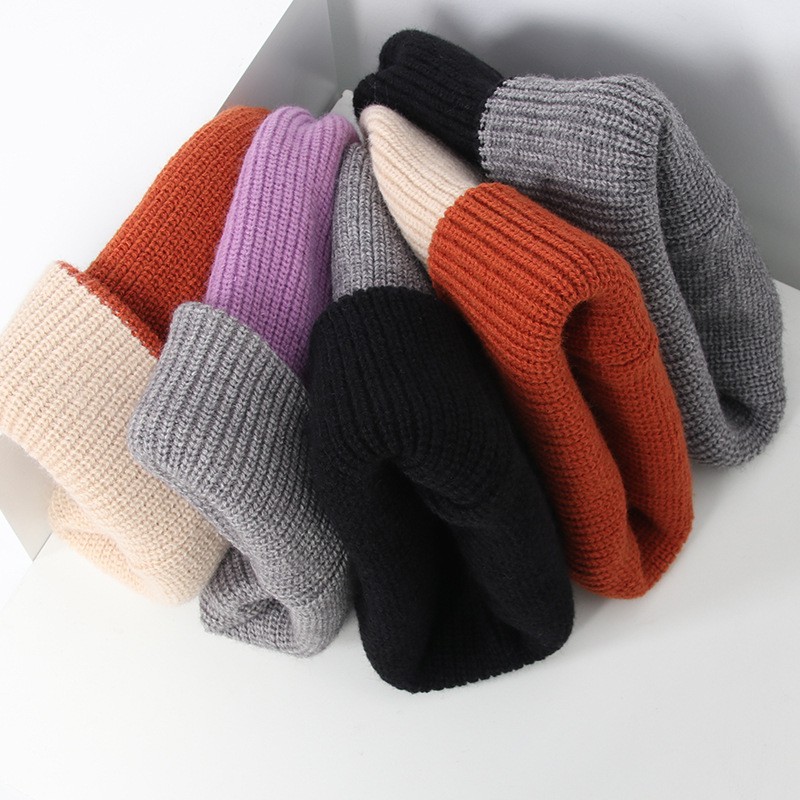 Mũ len mùa đông Oversize kiểu dáng Unisex, Nón len thu đông 2 màu form rộng phong cách Hàn Quốc - Nhiều màu