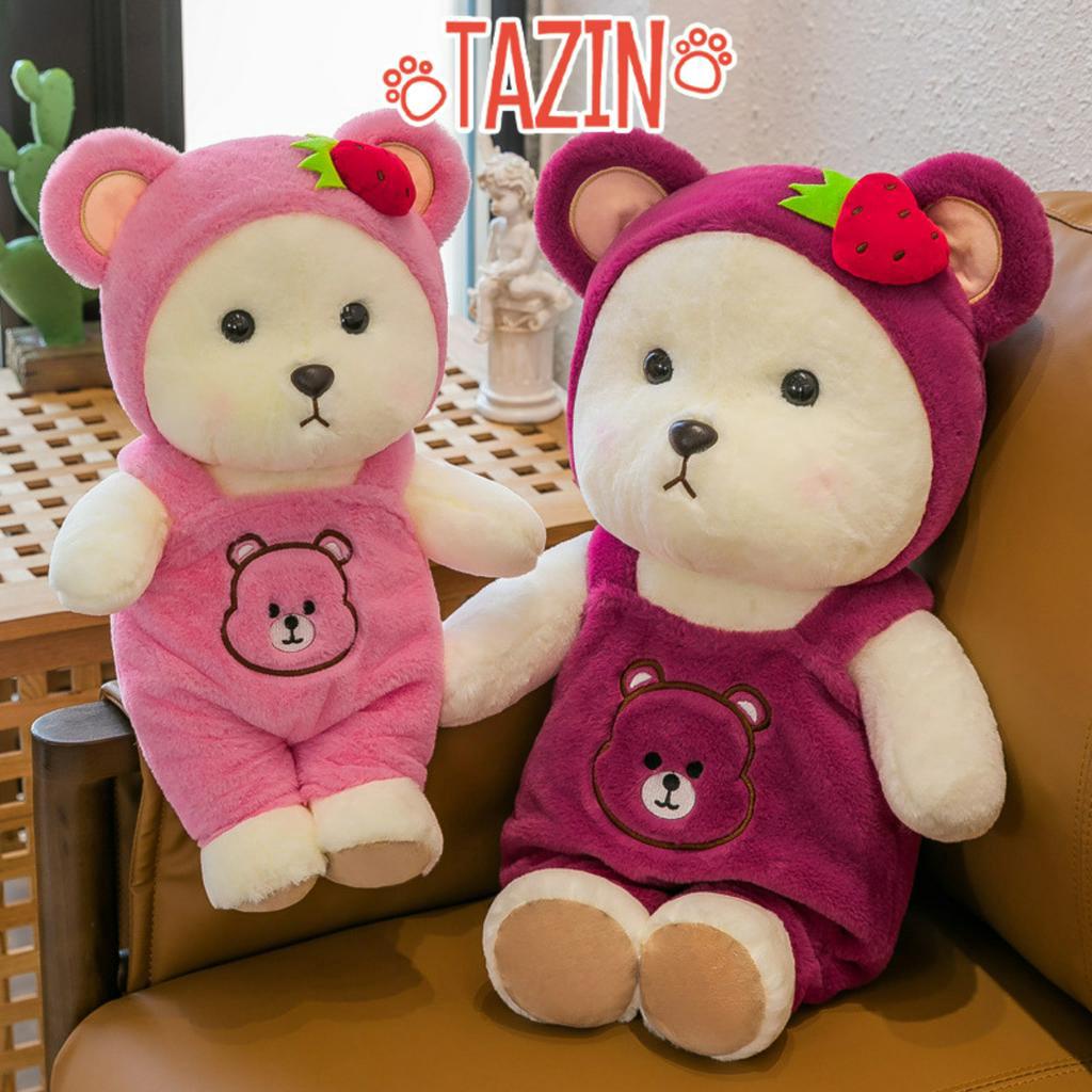 Gấu Bông Lena Teddy Mặc Yếm Hình Mặt Gấu Cute Dễ Thương Tazin