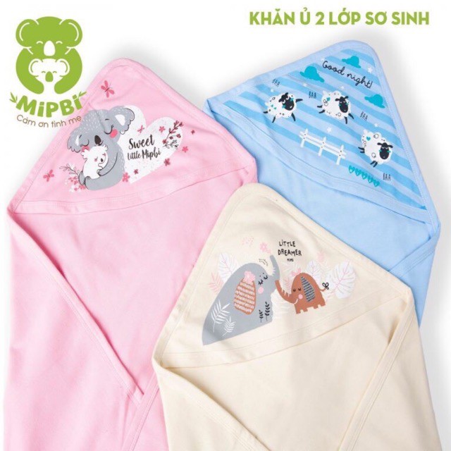 Chăn ủ 2 lớp cho bé sơ sinh MIPBI, chăn ủ cotton 100% , chăn ủ cao cấp thoáng khí cho bé