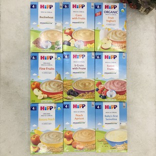 Bột ăn dặm sữa, ngũ cốc và trái cây Hipp, 250 grams, Đức, cho bé từ 4 tháng tuổi