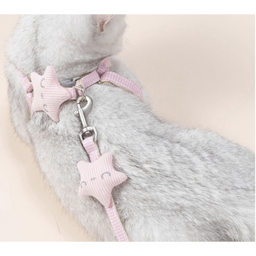 Dây dắt chó mèo lớn hình ngôi sao 1,5cm 15kg phụ kiện cho thú cưng dẫn đi Con Mèo Xiêm