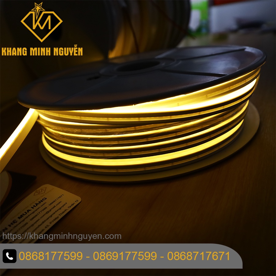 [Giá 1 mét] Đèn LED Neon 12V - 2835 - IP65 cuộn 50m - Đỏ, Cam, Vàng Nhạt, Vàng Đậm, X.Lá, X.Ngọc, X.Dương - Led uốn chữ