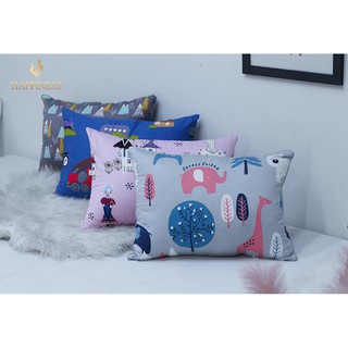 Gối trẻ em Happiness (Vỏ cotton Hàn Quốc + Ruột bông kháng khuẩn) 35x50cm