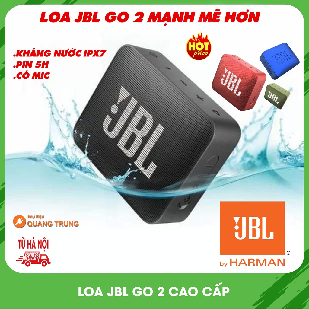 Loa bluetooth JBL Go2,kháng nước ipx7,Pin 5h,bass mạnh