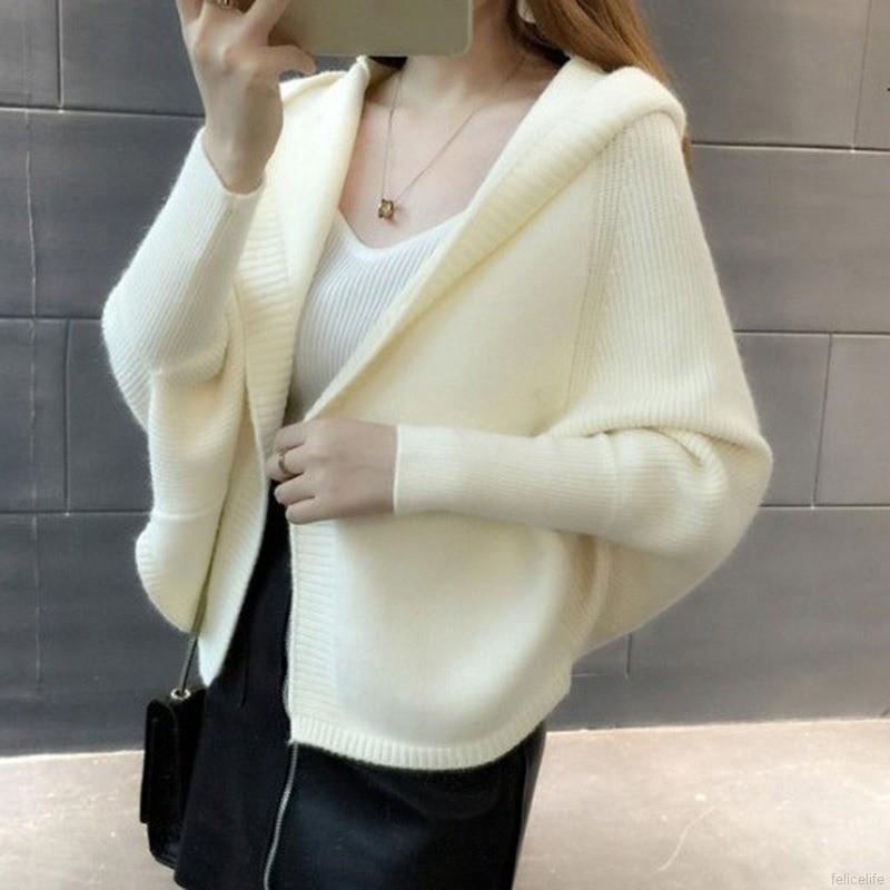 Áo khoác cardigan dệt kim tay cánh dơi 6 màu tùy chọn