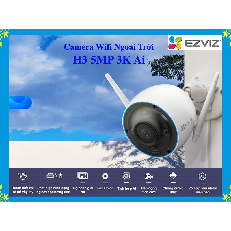 Camera IP WiFi H3 3K Ngoài Trời Thông Minh Tích Hợp Ai EZVIZ