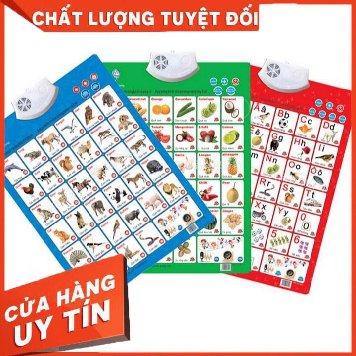 Bảng chữ cái điện tử 2 mặt phát nhạc đánh vần cho bé