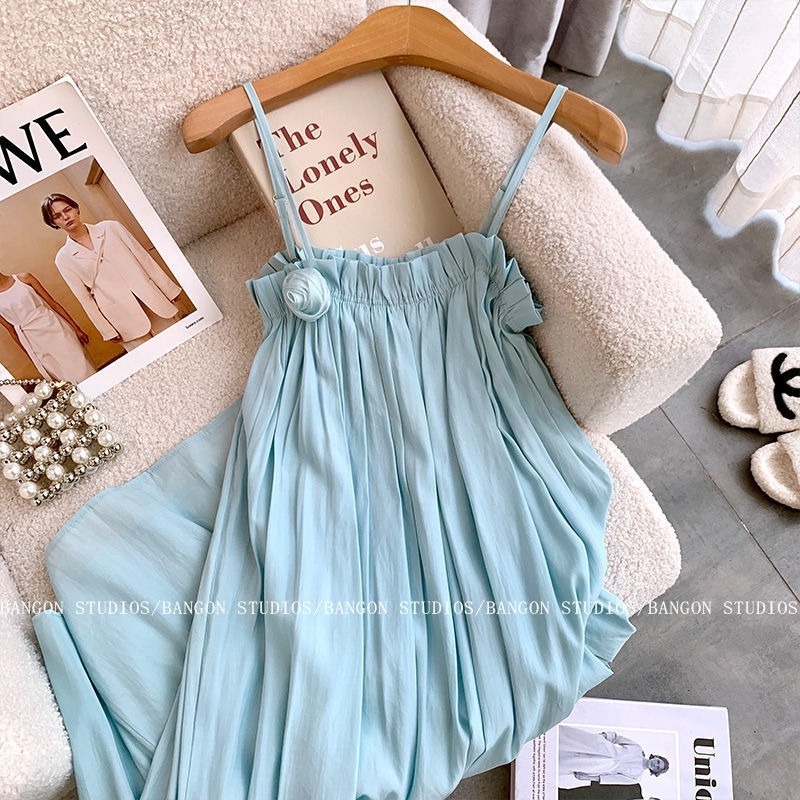 Đầm Hai Dây Phong Cách Pháp Ngọt Ngào Thiết Kế Mới Cao Cấp Cho Nữ